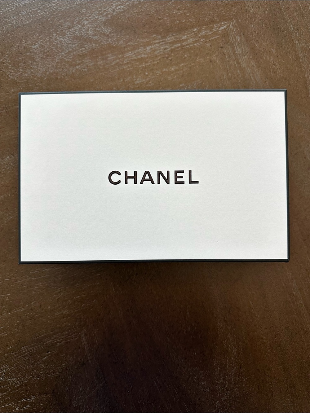 CHANEL White Gift Box with Black Logo